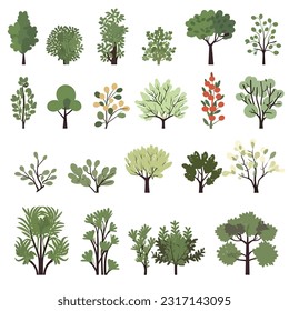 Garden vegetation vector set isolated on white