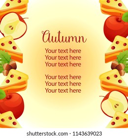garden vertical border template autumn pie apple