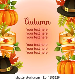 garden vertical border template autumn hat