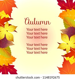 garden vertical border template autumn forest leaves