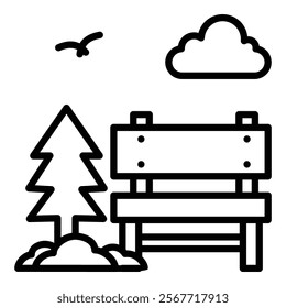 Garden View Icon Element For Design