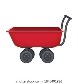 Garden wagon cartoon vector icon.Cartoon vector illustration wheelbarrow. Isolated illustration of garden wagon icon on white background.