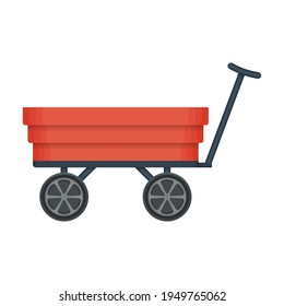 Garden wagon cartoon vector icon.Cartoon vector illustration wheelbarrow. Isolated illustration of garden wagon icon on white background.