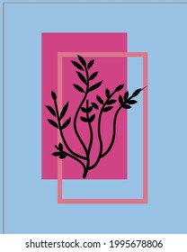 
garden wall art vector. Line art drawing of leaves with abstract shapes. Abstract Plant Art design for print, cover, wallpaper, wall decor. Vector illustration.