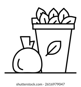Garden Waste Disposal Icon. Activity-based illustration for lifestyle, home, or outdoor task contexts