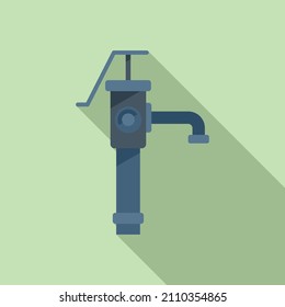 Garden water pump icon flat vector. Valve system. Pipeline plant