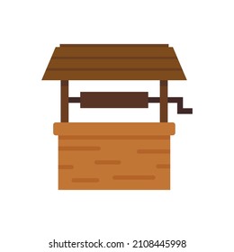 Garden water well icon. Flat illustration of garden water well vector icon isolated on white background