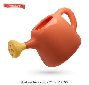 Garden watering can 3d render vector icon