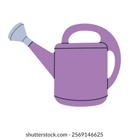 Garden watering can. Gardening equipment. Flat graphic element for spring and summer designs.