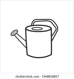 Garden watering can. Hand drawn sketches gardening tools. Isolated elements equipment for agriculture in Doodle style. Vector illustration on a white background.