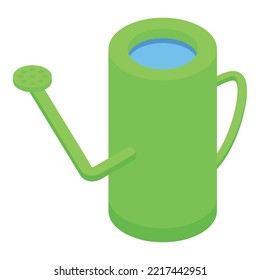 Garden watering can icon isometric vector. Man plant. Farmer bush