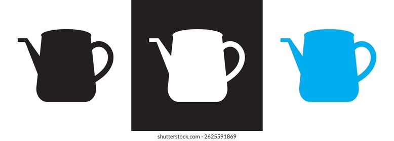 Garden watering can icon. Vector for websites, mobile interfaces, presentations, banner, visual branding etc. Vector illustration. isolated on white and black background. EPS 10