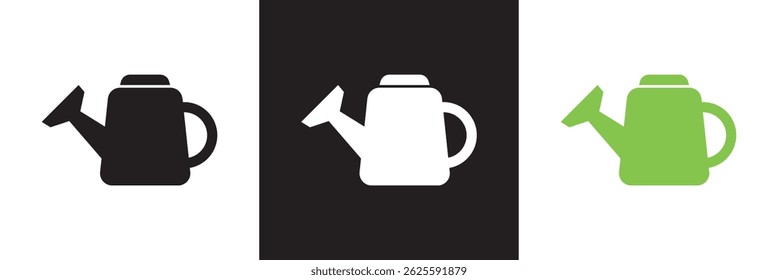 Garden watering can icon. Vector for websites, mobile interfaces, presentations, banner, visual branding etc. Vector illustration. isolated on white and black background. EPS 10