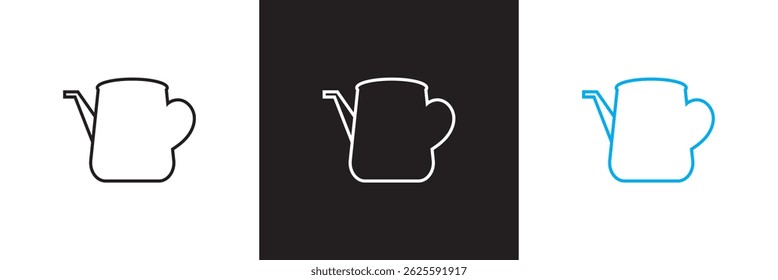 Garden watering can icon. Vector for websites, mobile interfaces, presentations, banner, visual branding etc. Vector illustration. isolated on white and black background. EPS 10