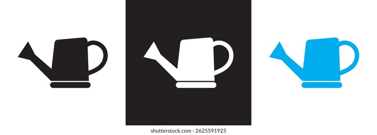 Garden watering can icon. Vector for websites, mobile interfaces, presentations, banner, visual branding etc. Vector illustration. isolated on white and black background. EPS 10