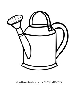 Garden watering can for watering plants. watering can for watering plants. Vector illustration in the Doodle style.