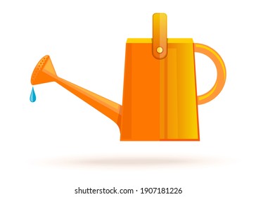 Garden watering can. Watering pot. Vector icon isolated on white