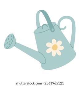 Garden watering can, watering tool. Hand drawn vector illustration.