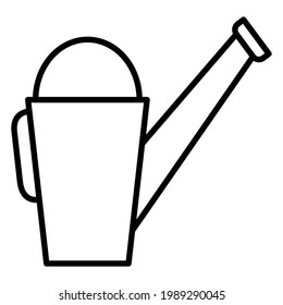 Garden watering can, a tool for watering plants, sprouts, seedlings. Bucket for manual water irrigation. Icon, vector, isolated, outline, 48x48 pixel.