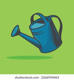 Garden watering can. Garden tools, vector illustration