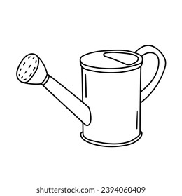 Gartengießen kann Vektorsymbol im Doodle-Stil. Symbol in einfachem Design. Cartoon-Objekt, handgezeichnet einzeln auf weißem Hintergrund.