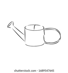garden watering can, vector sketch illustration 
