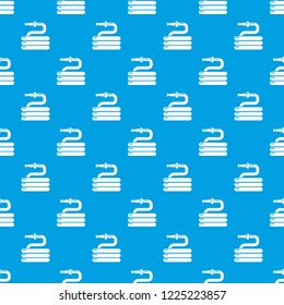 Garden watering hose pattern vector seamless blue repeat for any use