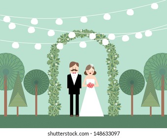 garden wedding vector/illustration