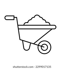Garden wheelbarrow Color Vector Icon which can easily modify

