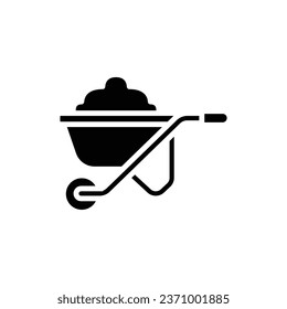 Garden Wheelbarrow Filled Icon Vector Illustration
