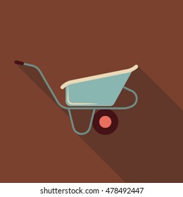garden wheelbarrow flat icon vector illustrator