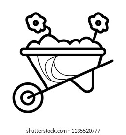 Garden wheelbarrow icon