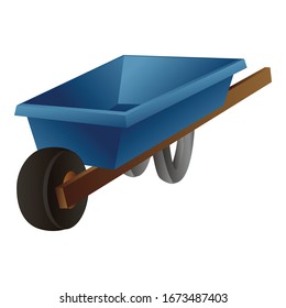 Garden wheelbarrow icon. Cartoon of garden wheelbarrow vector icon for web design isolated on white background
