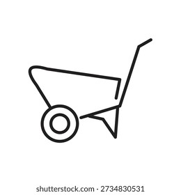 Icono de carretilla de jardín, Icono de carretilla de construcción, Icono de transporte de materiales..eps