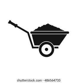 Garden wheelbarrow icon in simple style isolated on white background. Territory cleaning symbol vector illustration