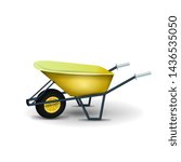 Garden wheelbarrow isolated on white background for your creativity