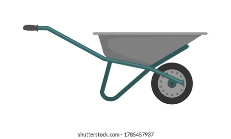 carretilla de jardín. Ilustración vectorial en un fondo blanco aislado.