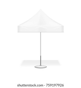 Garden white parasol. Illustration isolated on white background. Graphic concept for your design