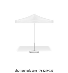 Garden white parasol. Illustration isolated on white background. Graphic concept for your design