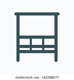 Garden wooden arbour isolated icon, outdoor arbour with seats linear vector icon