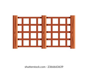 garden wooden fence border icon isolated