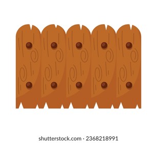 garden wooden fence border icon isolated