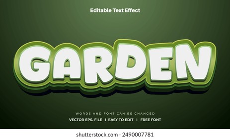 Garden word 3d editable text effect style.