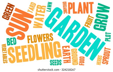 Garden word cloud on a white background. 