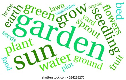 Garden word cloud on a white background. 