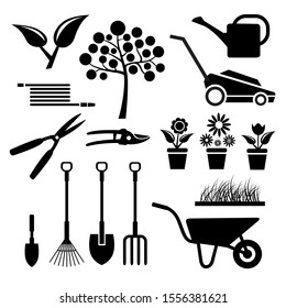 garden work equipment vector illustration