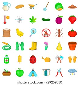 Garden work icons set. Cartoon style of 36 garden work vector icons for web isolated on white background