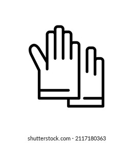 Garden working gloves. Pixel perfect, editable stroke icon