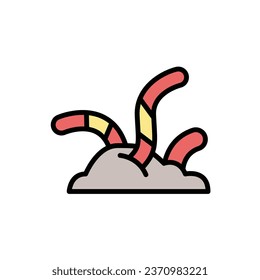 Garden Worm Icon Vector Illustration