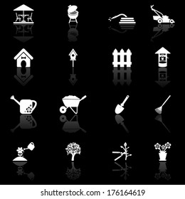 Garden and yard icon set 